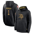 Choea MN.Vikings #1 Kyler Murray Player Black Salute to Service Hoodies Limited Game Stitched Jerseys