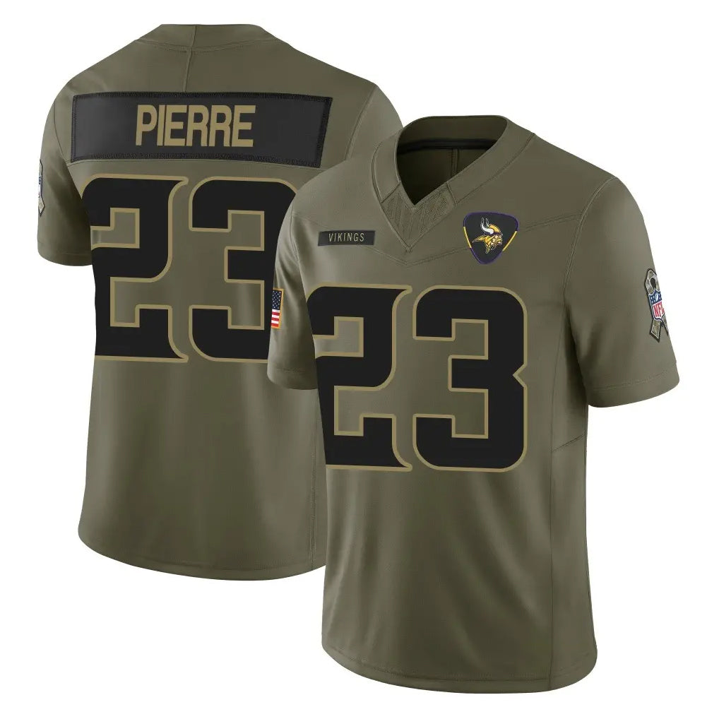 Choea MN.Vikings #23 James Pierre Player Olive 2025 Salute To Service Limited Game Stitched Jerseys