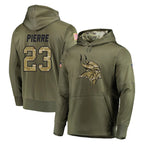 Choea MN.Vikings #23 James Pierre Player Olive Salute to Service Pullover Hoodies Home Game Stitched Jerseys
