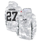 Choea MN.Vikings #27 Jordan Mason Player Arctic Camo Salute to Service Pullover Hoodies Limited Game Stitched Jerseys