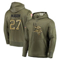 Choea MN.Vikings #27 Jordan Mason Player Olive Salute to Service Pullover Hoodies Home Game Stitched Jerseys