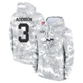 Choea MN.Vikings #3 Jordan Addison Player Arctic Camo Salute to Service Pullover Hoodies Limited Game Stitched Jerseys