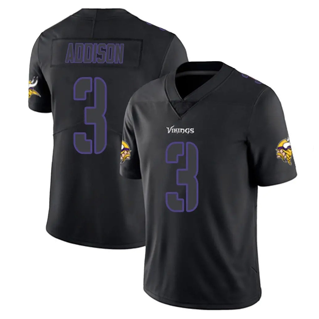 Choea MN.Vikings #3 Jordan Addison Player Black Impact LImited Home Game Stitched Jerseys