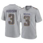 Choea MN.Vikings #3 Jordan Addison Player Gray Atmosphere Fashion Home Game Stitched Jerseys