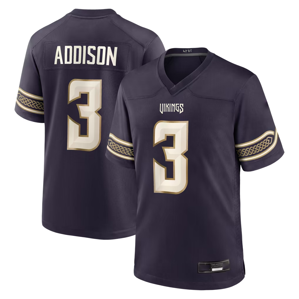 Choea MN.Vikings #3 Jordan Addison Purple 2026 Rivalries Collection Game Stitched Jerseys