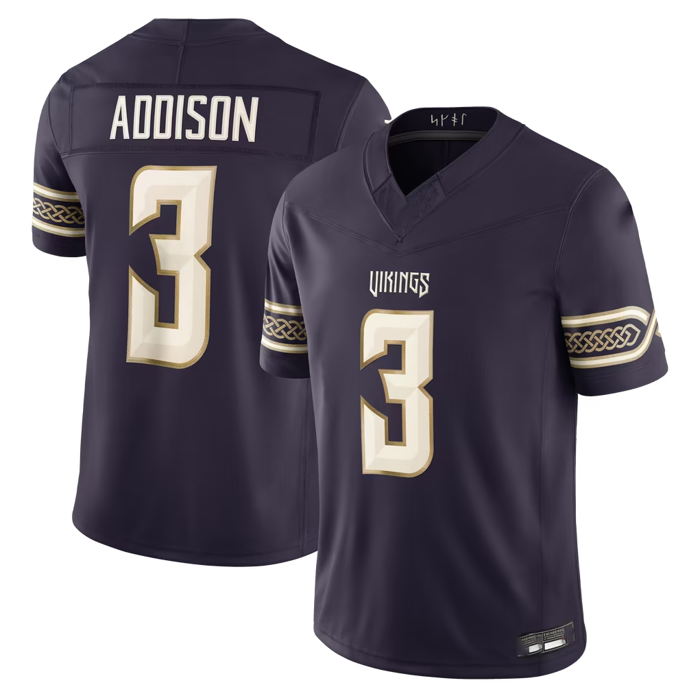 Choea MN.Vikings #3 Jordan Addison Purple 2026 Rivalries Collection Limited Stitched Jerseys