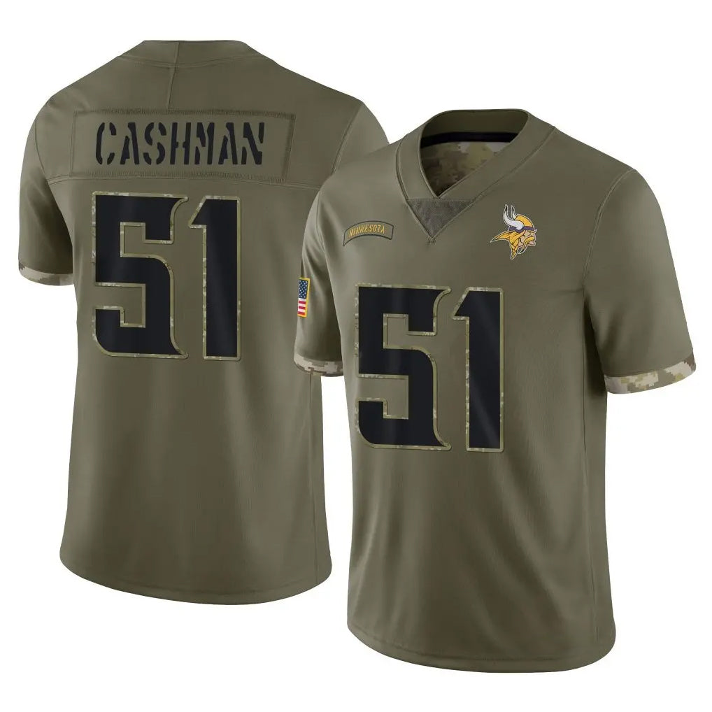 Choea MN.Vikings #51 Blake Cashman Player Olive Salute To Service Limited Stitched Jerseys