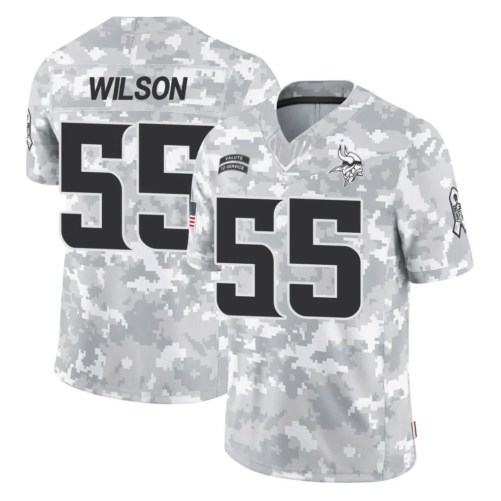 Choea MN.Vikings #55 Eric Wilson Player Arctic Camo Salute To Service Limited Game Stitched Jerseys