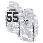 Choea MN.Vikings #55 Eric Wilson Player Arctic Camo Salute to Service Pullover Hoodies Limited Game Stitched Jerseys