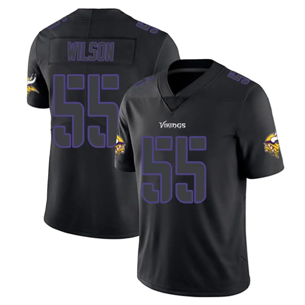 Choea MN.Vikings #55 Eric Wilson Player Black Impact LImited Home Game Stitched Jerseys