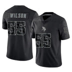 Choea MN.Vikings #55 Eric Wilson Player Black Reflective LImited Home Game Stitched Jerseys