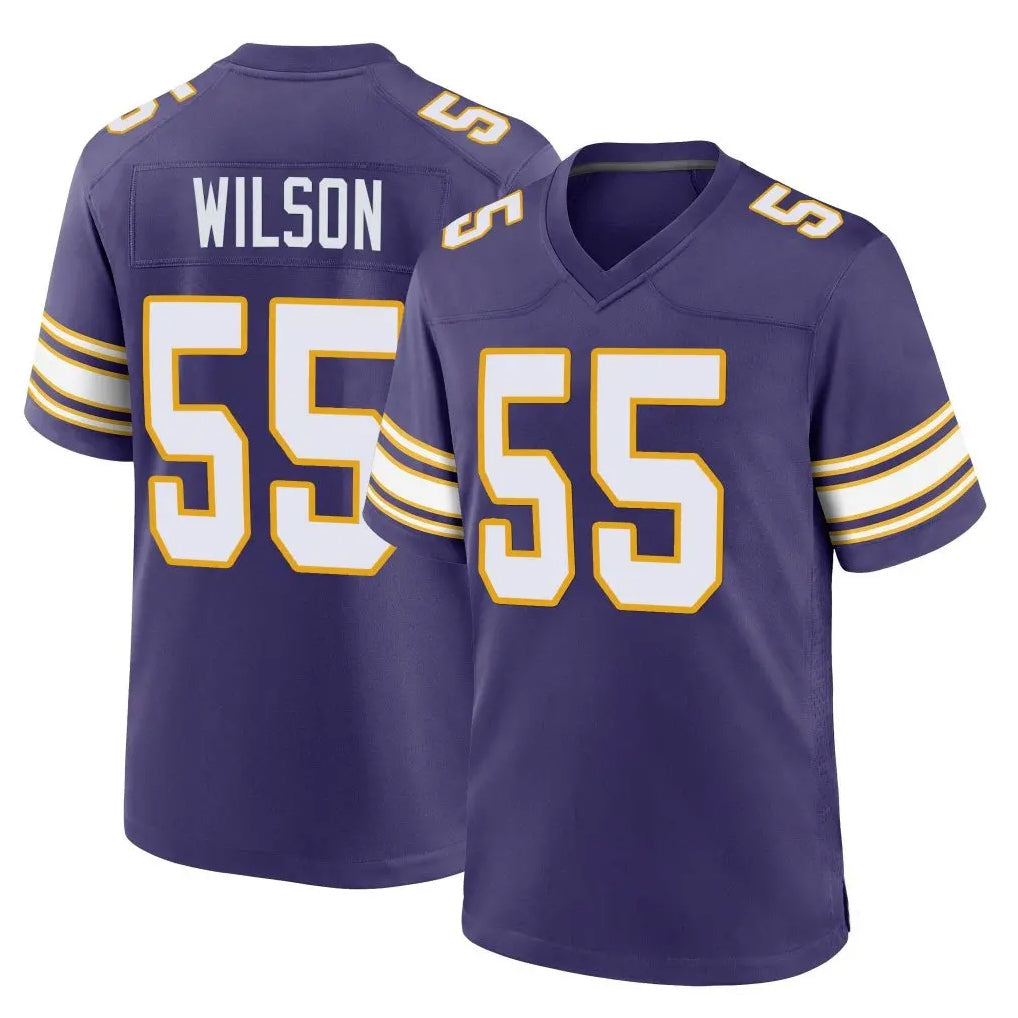 Choea MN.Vikings #55 Eric Wilson Player Purple Classic Home Game Stitched Jerseys