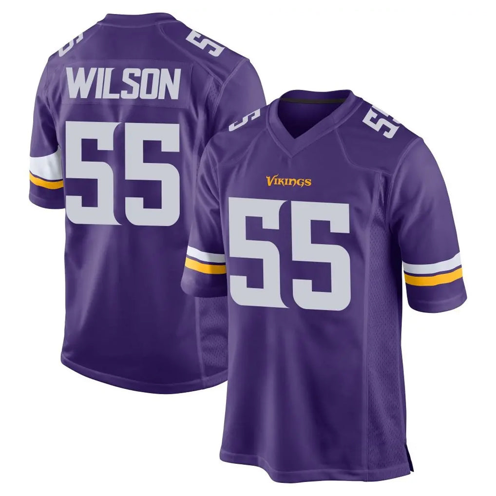 Choea MN.Vikings #55 Eric Wilson Player Purple Home Game Stitched Jerseys