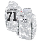 Choea MN.Vikings #71 Christian Darrisaw Player Arctic Camo Salute to Service Pullover Hoodies Limited Game Stitched Jerseys