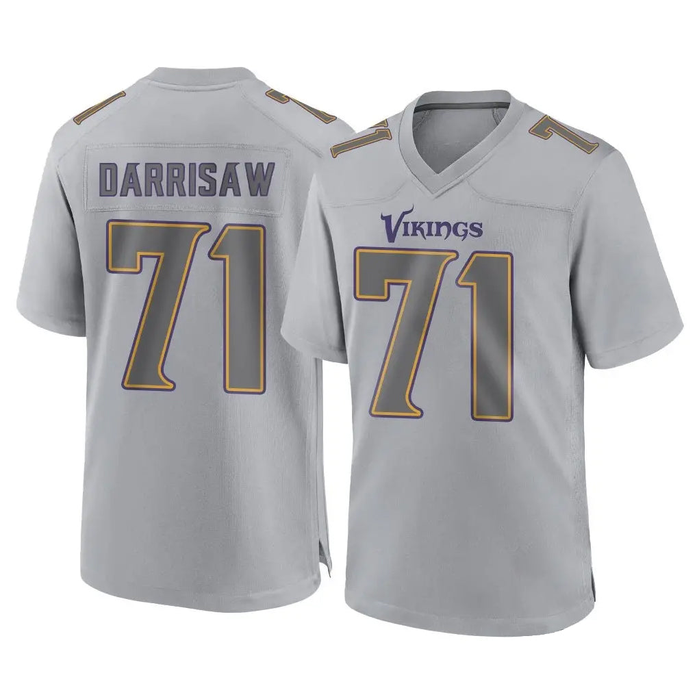 Choea MN.Vikings #71 Christian Darrisaw Player Gray Atmosphere Fashion Home Game Stitched Jerseys
