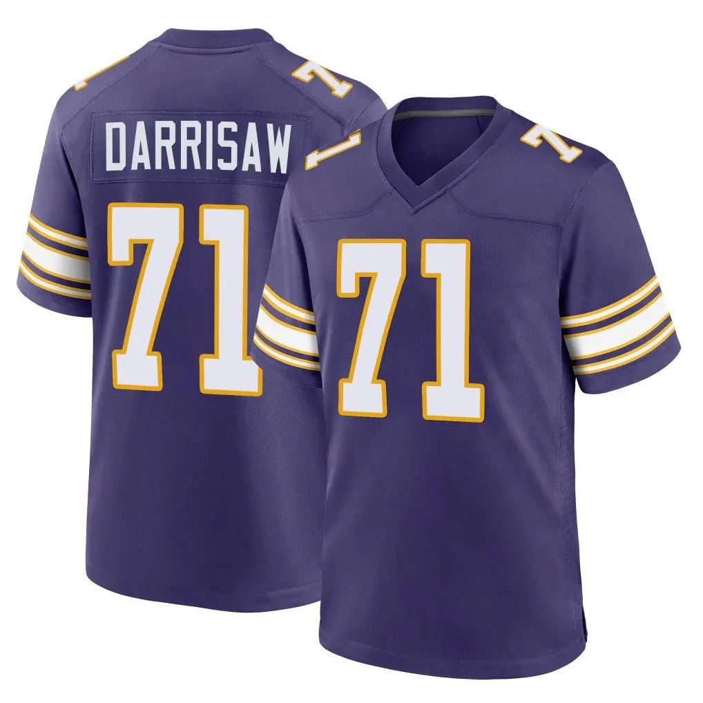 Choea MN.Vikings #71 Christian Darrisaw Player Purple Classic Home Game Stitched Jerseys