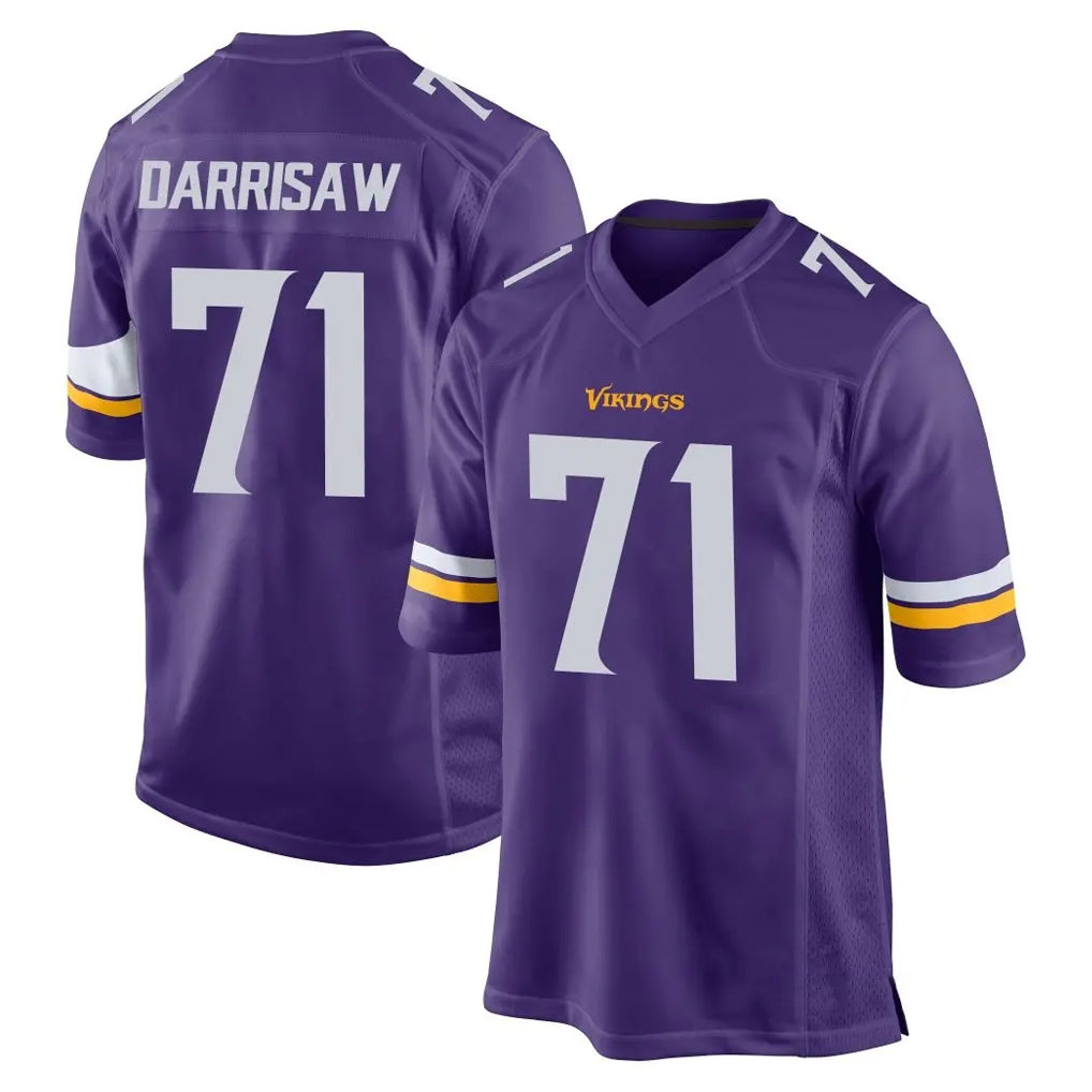 Choea MN.Vikings #71 Christian Darrisaw Player Purple Home Game Stitched Jerseys