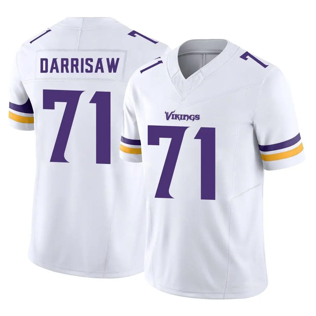 Choea MN.Vikings #71 Christian Darrisaw Player White Limited Vapor F.U.S.E. Home Game Stitched Jerseys