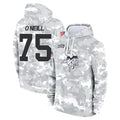 Choea MN.Vikings #75 Brian O'Neill Player Arctic Camo Salute to Service Pullover Hoodies Limited Game Stitched Jerseys