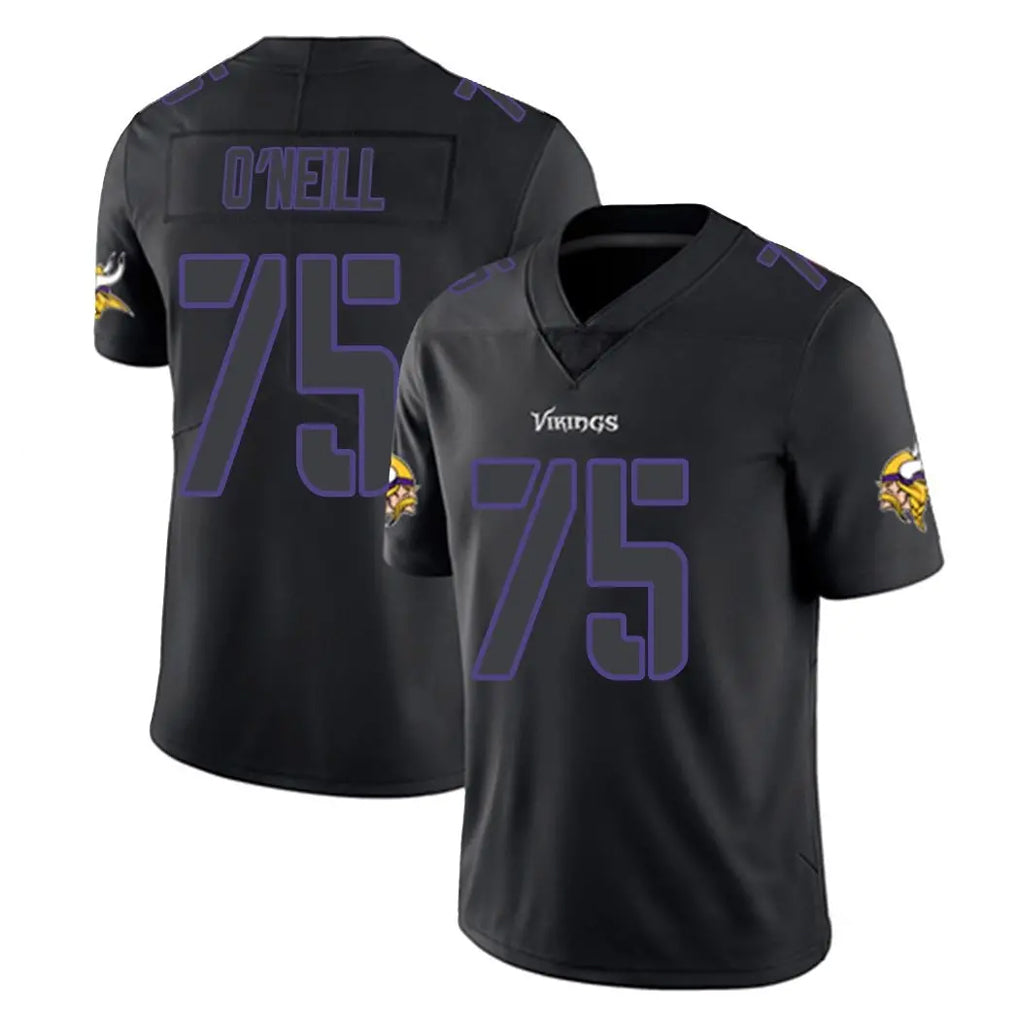 Choea MN.Vikings #75 Brian O'Neill Player Black Impact LImited Home Game Stitched Jerseys