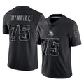 Choea MN.Vikings #75 Brian O'Neill Player Black Reflective LImited Home Game Stitched Jerseys
