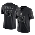Choea MN.Vikings #75 Brian O'Neill Player Black Reflective LImited Home Game Stitched Jerseys