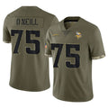 Choea MN.Vikings #75 Brian O'Neill Player Olive Salute To Service Limited Stitched Jerseys