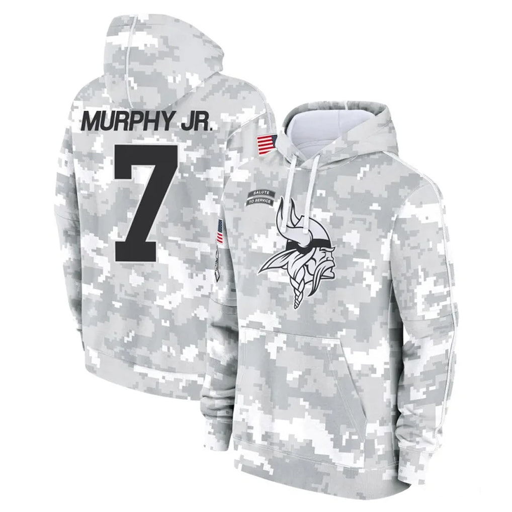 Choea MN.Vikings #7 Byron Murphy Jr. Player Arctic Camo Salute to Service Pullover Hoodies Limited Game Stitched Jerseys