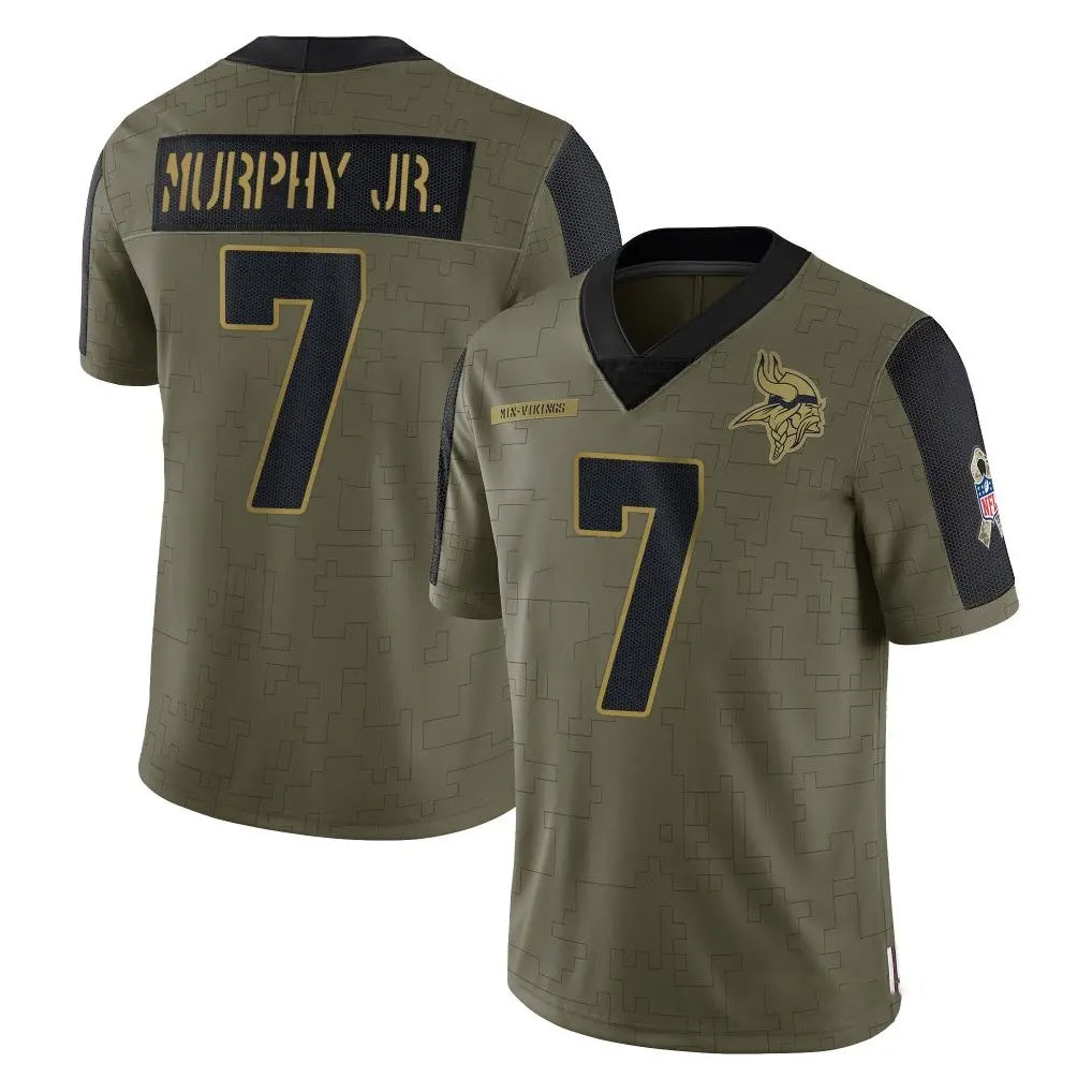 Choea MN.Vikings #7 Byron Murphy Jr. Player Olive Salute To Service Limited Game Stitched Jerseys