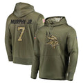 Choea MN.Vikings #7 Byron Murphy Jr. Player Olive Salute to Service Pullover Hoodies Home Game Stitched Jerseys