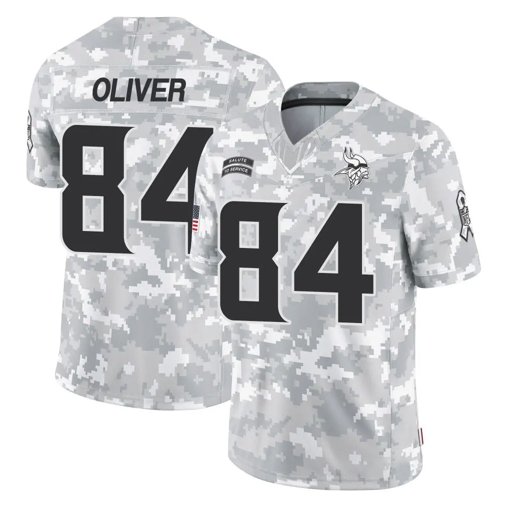 Choea MN.Vikings #84 Josh OliverPlayer Arctic Camo Salute To Service Limited Game Stitched Jerseys