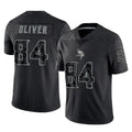 Choea MN.Vikings #84 Josh Oliver Player Black Reflective LImited Home Game Stitched Jerseys