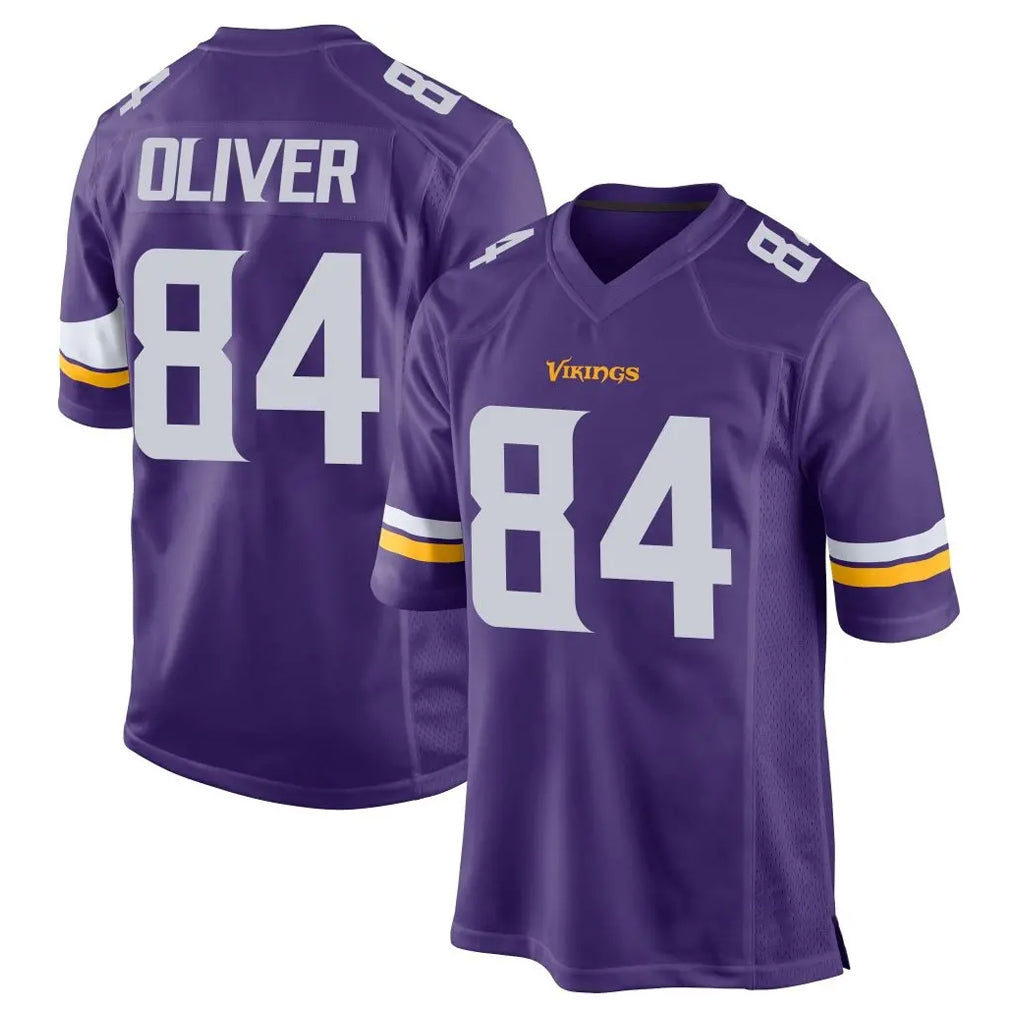 Choea MN.Vikings #84 Josh Oliver Player Purple Home Game Stitched Jerseys