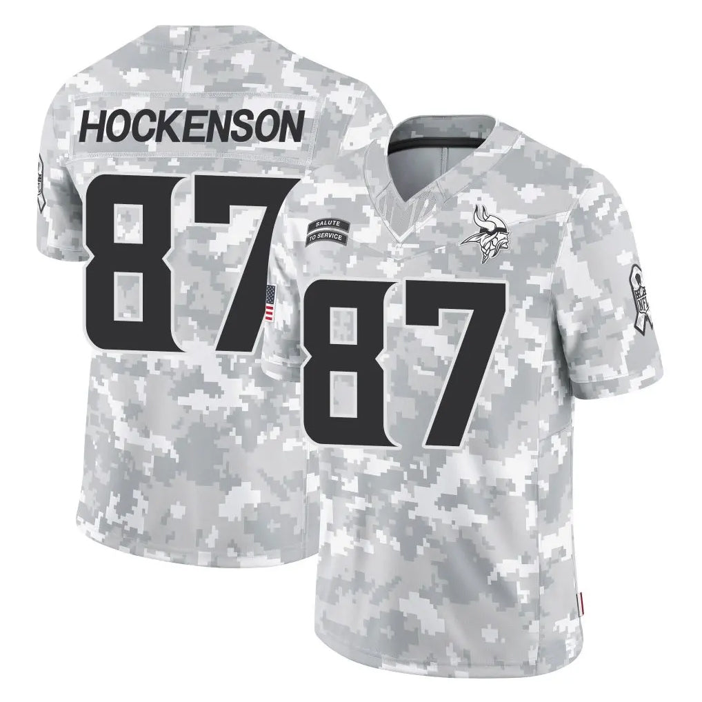 Choea MN.Vikings #87 T.J. Hockenson Player Arctic Camo Salute To Service Limited Game Stitched Jerseys