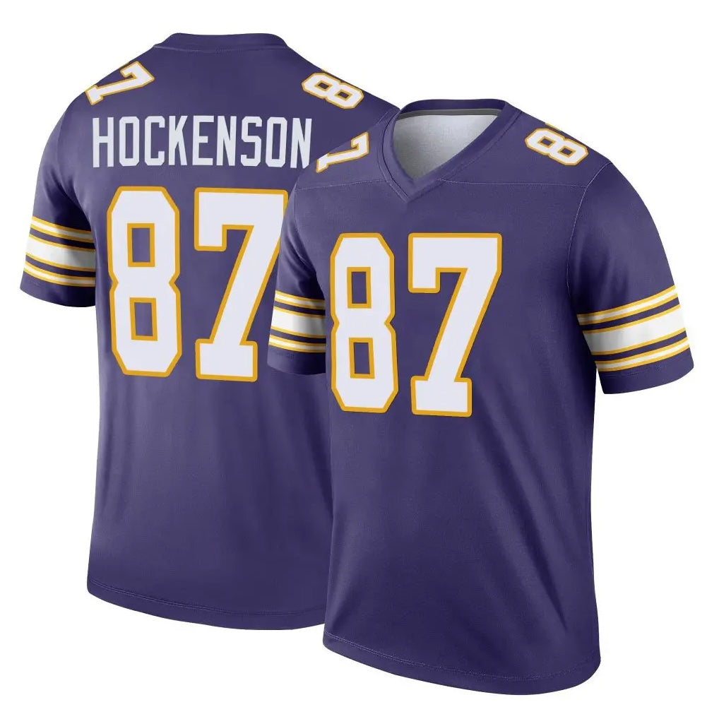 Choea MN.Vikings #87 T.J. Hockenson Player Purple Limited Classic Home Game Stitched Jerseys