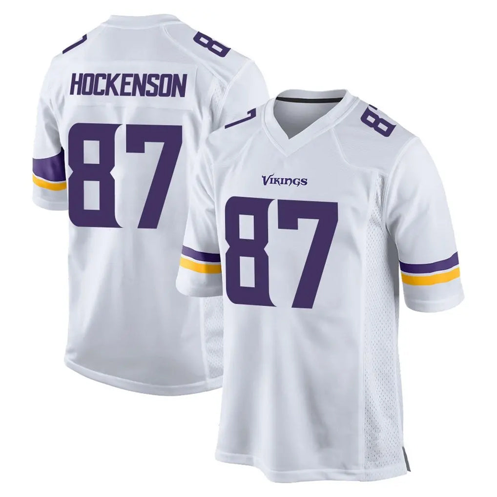 Choea MN.Vikings #87 T.J. Hockenson Player White Home Game Stitched Jerseys