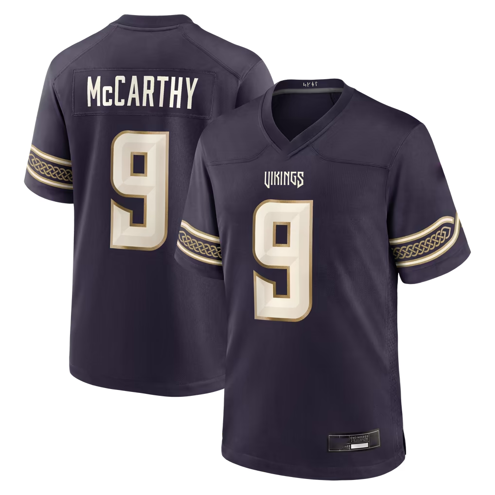 Choea MN.Vikings #9 J.J. McCarthy Purple 2026 Rivalries Collection Game Stitched Jerseys