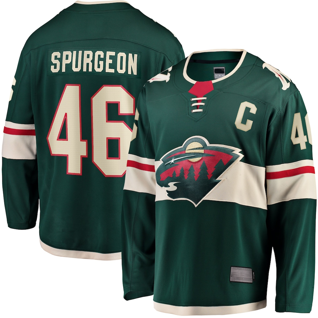 Choea M.Wild #46 Jared Spurgeon Green Home Breakaway Player Jerseys
