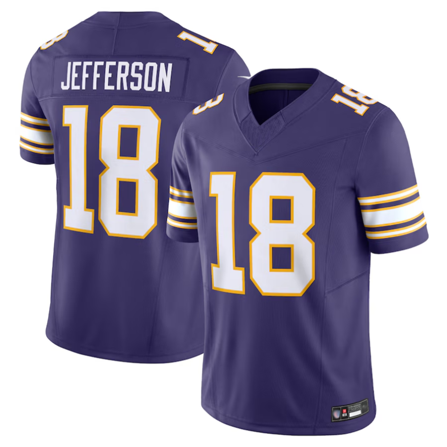 Choea MN.Vikings #18 Justin Jefferson Player Purple Vapor F.U.S.E. Limited Stitched Jerseys