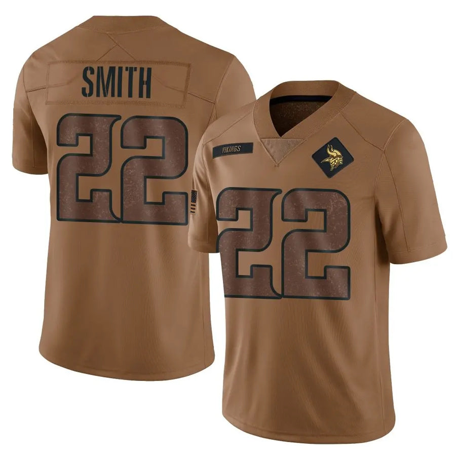 Choea MN.Vikings #22 Harrison Smith Player Brown Salute To Service Limited Stitched Jerseys