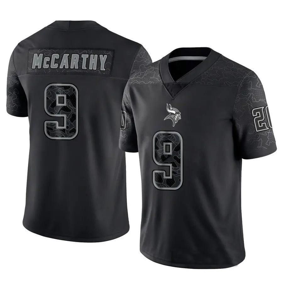 Choea MN.Vikings #9 J.J. McCarthy Player Black REFLECTIVE Limited Stitched Jerseys