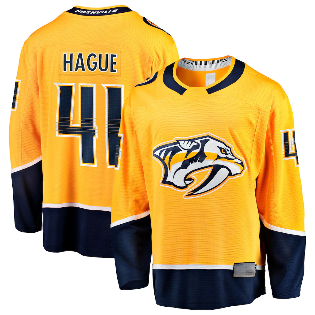 Choea N.Predators #41 Nicolas Hague Gold Home Breakaway Jerseys