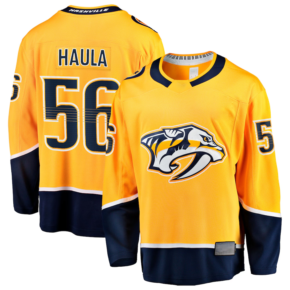 Choea N.Predators #56 Erik Haula Gold Home Breakaway Jerseys