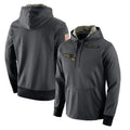 Choea NE.Patriots Gray Salute to Service Hoodies Limited Game Blank Player Stitched Jerseys