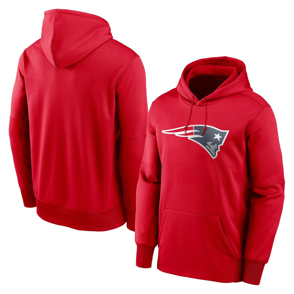 Choea NE.Patriots Red LOGO Pullover Hoodies Home Game Blank Player Stitched Jerseys
