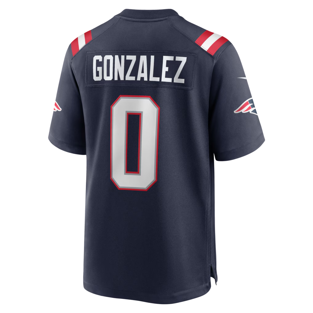 Choea NE.Patriots #0 Christian Gonzalez Navy Team Game Stitched Jerseys