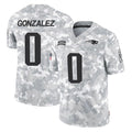 Choea NE.Patriots #0 Christian Gonzalez Player Arctic Camo Salute To Service Limited Game Stitched Jerseys