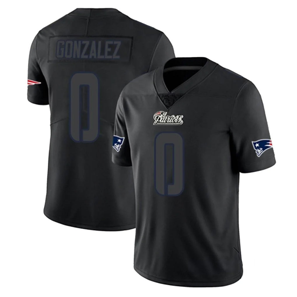 Choea NE.Patriots #0 Christian Gonzalez Player Black Impact LImited Home Game Stitched Jerseys