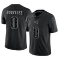 Choea NE.Patriots #0 Christian Gonzalez Player Black Reflective Limited Stitched Jerseys