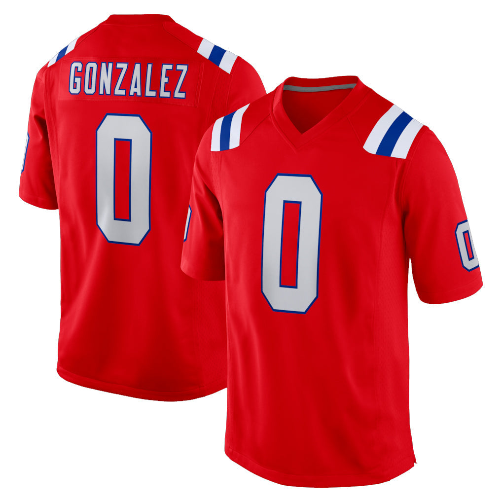 Choea NE.Patriots #0 Christian Gonzalez Player Red Home Game Stitched Jerseys